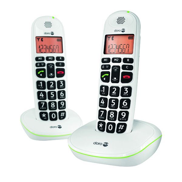 DORO Phone Easy 100W Duo Dect Cordless Phone - White | 5551