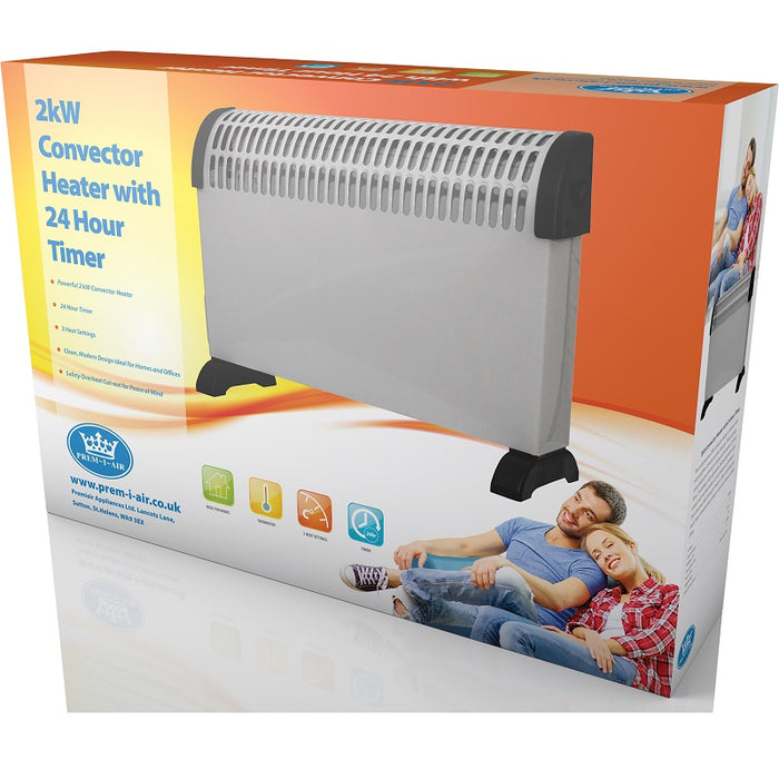 PREM-I-AIR 2KW Convector Heater with 24 Hour Timer - White | EH1890