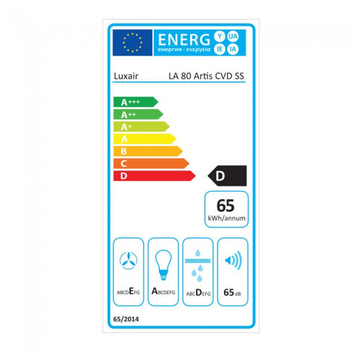 LUXAIR 80cm Budget Curved Glass Cooker Hood In Stainless Steel || LA-80-ARTIS-CVD-SS