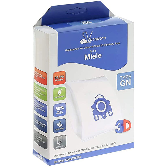 Vacspare Miele Microfibre Vacuum Pack of 5 GN Bags Blue | EXSVAC369