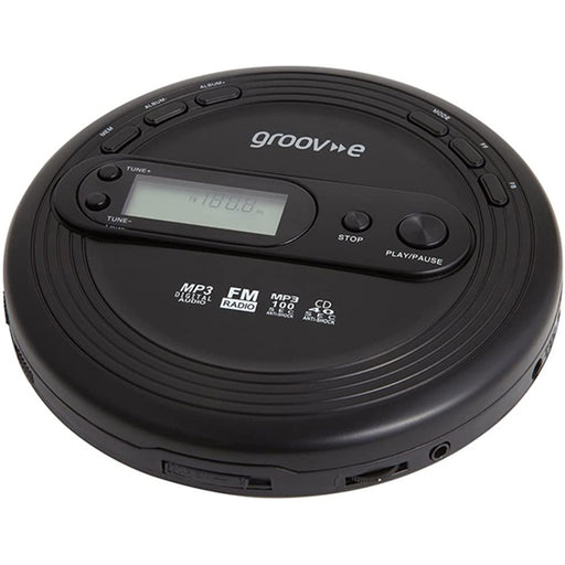 Groov-e GVPS210/BK Retro Series Personal CD Player with FM Radio – Black | EDL GVPS210/BK