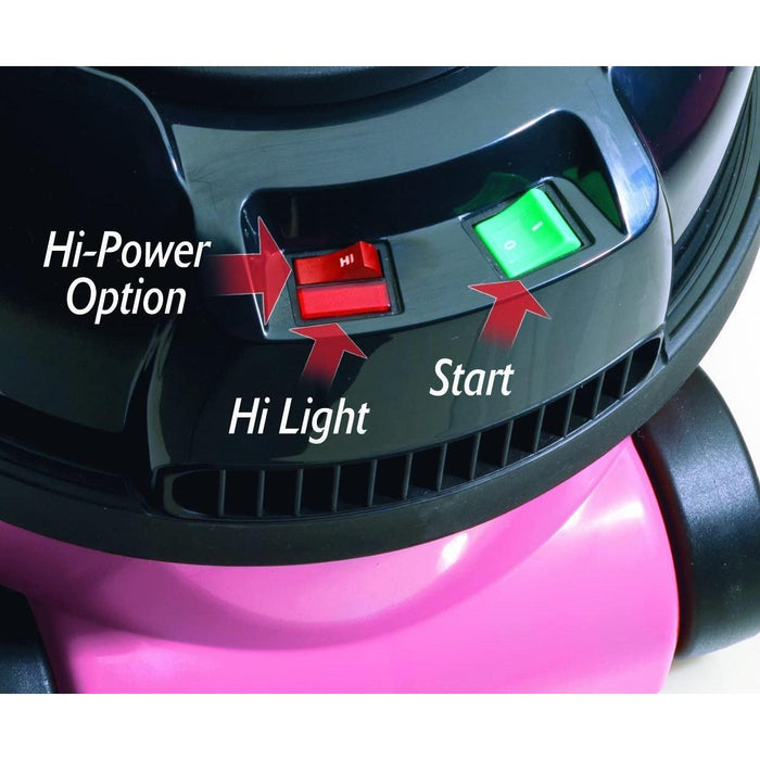 NUMATIC Vacuum Cleaner Hetty Bagged Cylinder Hoover Vacuum Cleaner, Pink | HET200 IRWINS MEGASTORE