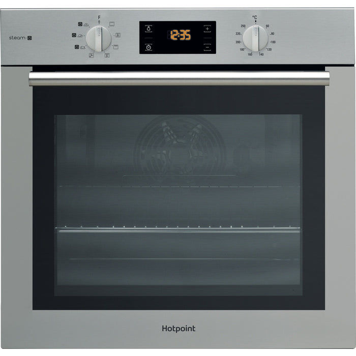 Hotpoint Integrated Gentle Steam Electric Single Oven, Stainless Steel | FA4S544IXH