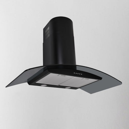 LUXAIR 110cm Premium Curved Glass Cooker Hood in Matt Black || LA-110-CVD-GL-BLK
