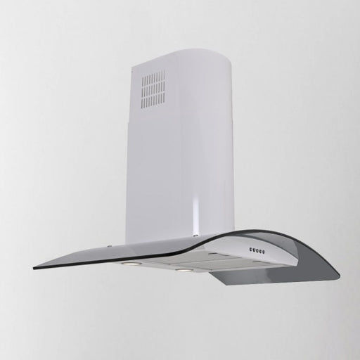 LUXAIR 70cm Premium Curved Glass Cooker Hood in Gloss White | LA-70-CVD-GL-WHT