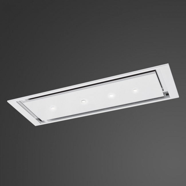 LUXAIR 120cm x 30cm Premium Ceiling Cooker Hood with Flat Roof External Motor in Gloss White | LA-120-ANZI-EXT-WHT