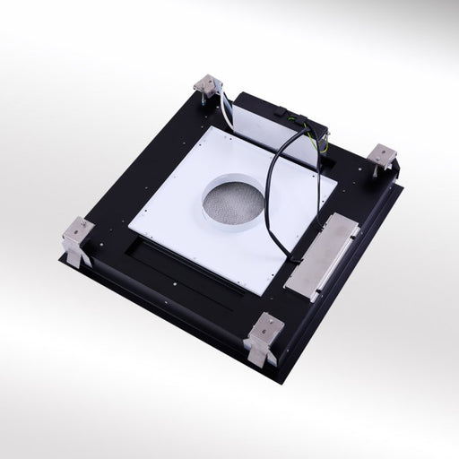 LUXAIR 60cm x 60cm Premium Ceiling Cooker Hood with Illuminated Centre Panel and Flat Roof External Motor || LA-60-TOLVI-EXT-SS