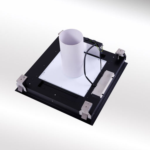 LUXAIR 60cm x 60cm Premium Ceiling Cooker Hood with Illuminated Centre Panel and Wall Mounted External Motor || LA-60-TOLVI-EXT-SS