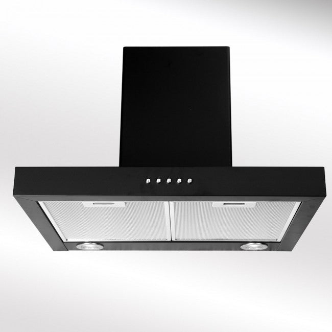 LUXAIR 70cm Slimline Flat Cooker Hood in Matt Black | LA-70-FLT-BLK