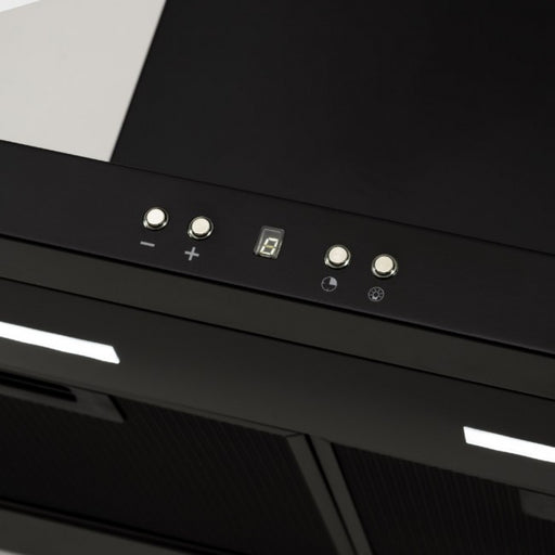LUXAIR 90cm Slimline Flat Cooker Hood with Brushless Motor & Colour Changing LED's in Black || LA-90-MODA-BLK
