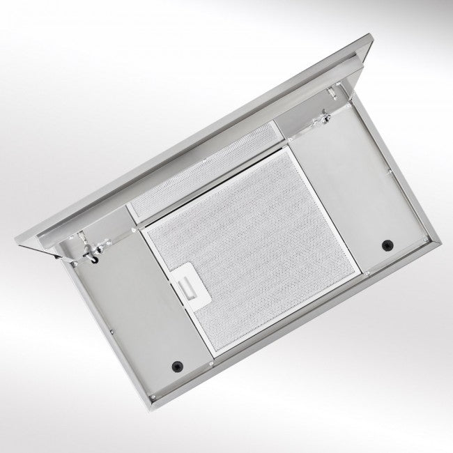LUXAIR 60cm x 30cm Designer Ceiling Hood with Ready Made Stainless Steel Drop Box | LA-60X30-TOLVI-LUSSO-SS