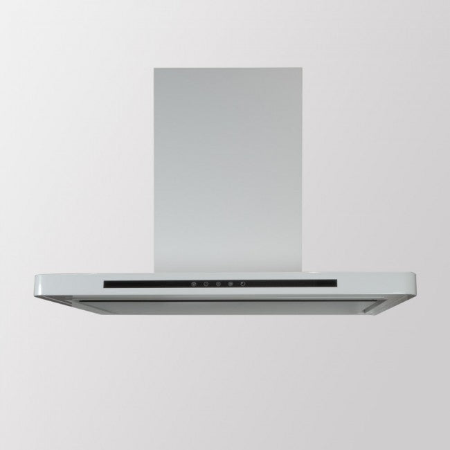 LUXAIR 90cm Premium Slimline Cooker Hood with Black Glass Door, Touch Controls in Gloss White | LA-90-LINEA-WHT