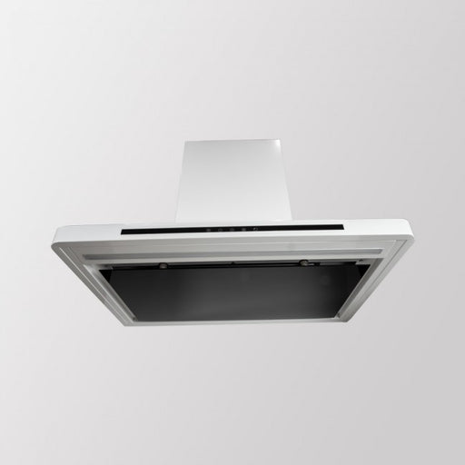LUXAIR 90cm Premium Slimline Cooker Hood with Black Glass Door, Touch Controls in Gloss White || LA-90-LINEA-WHT