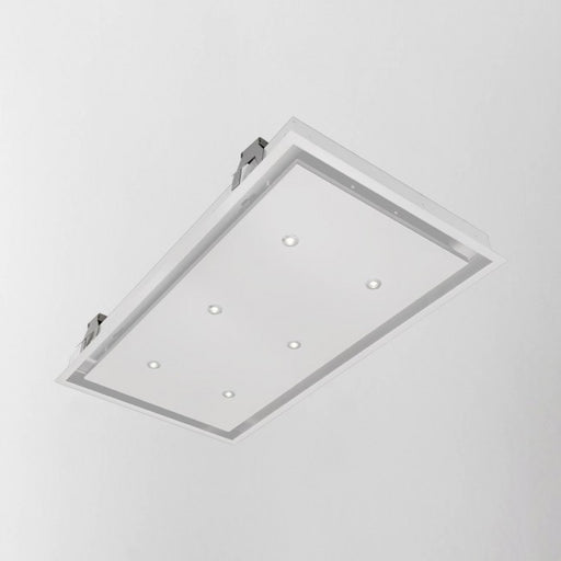 LUXAIR 90cm x 50cm Premium Ceiling Cooker Hood with 6 x LED Spotlights in Gloss White BRUSHLESS MOTOR || LA-90-ANZI-BR-WHT