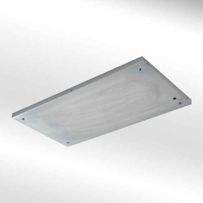 LUXAIR 90cm x 60cm - Premium Pendant Recirculating Riser - Stainless Steel & White Glass LED Panel | LA-90-TOLVI-RISER-SS