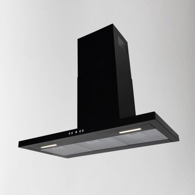 LUXAIR 90cm Slimline Flat Cooker Hood with Brushless Motor & Colour Changing LED's in Black | LA-90-MODA-BLK