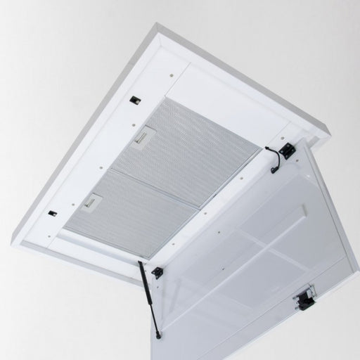 LUXAIR 120cm x 60cm Premiuim Recirculating Ceiling Hood in Gloss White with Ceramic Filter Option || LA-120-NUVOLA-STRATOS-WHT