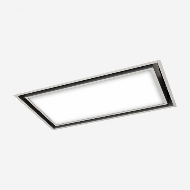 LUXAIR 90cm x 50cm Premium Ceiling Cooker Hood with Illuminated Centre Panel and Wall Mounted External Motor | LA-90-TOLVI-EXT-SS