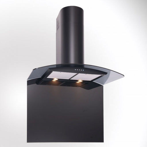LUXAIR 60cm Premium Curved Glass Cooker Hood in Matt Black || LA-60-CVD-BLK