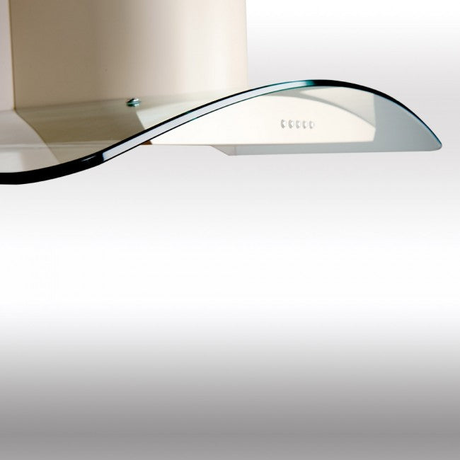 LUXAIR 90cm Premium Curved Glass Cooker Hood in Gloss Ivory/Cream | LA-90-CVD-GL-IV