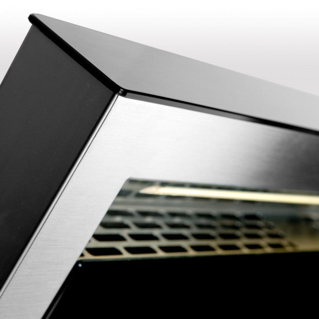 LUXAIR 90cm Premium Downdraft Cooker Hood with Stainless Steel Body and Black Glass Controls and Door | LA-90-DWN-SS-BLK