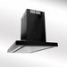 LUXAIR 90cm Premium Slimline Cooker Hood with Black Glass Door, Touch Controls in Matt Black | LA-90-LINEA-BLK