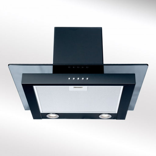 LUXAIR 70cm Straight Glass Cooker Hood in Matt Black || LA-70-ST-GL-BLK