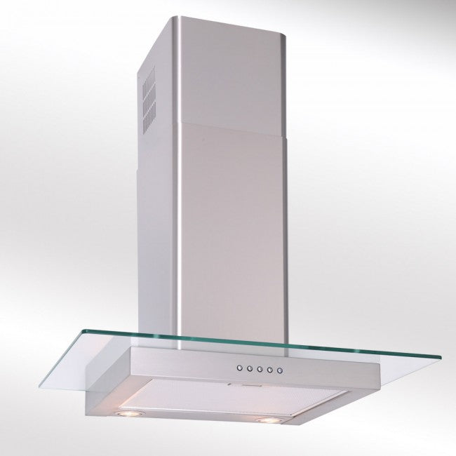 LUXAIR 70cm Straight Glass Cooker Hood in Stainless Steel | LA-70-ST-GL-SS