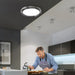 LUXAIR 90cm Round Premium Ceiling Cooker Hood with Dimmable Fully Illuminated Centre Panel | LA-90-TOLVI-RND-CEILING-SM-SS