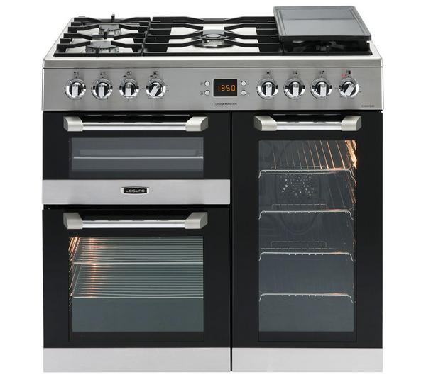 LEISURE Cuisinemaster 90cm Dual Fuel Triple Oven Stainless - Black | CS90F530X