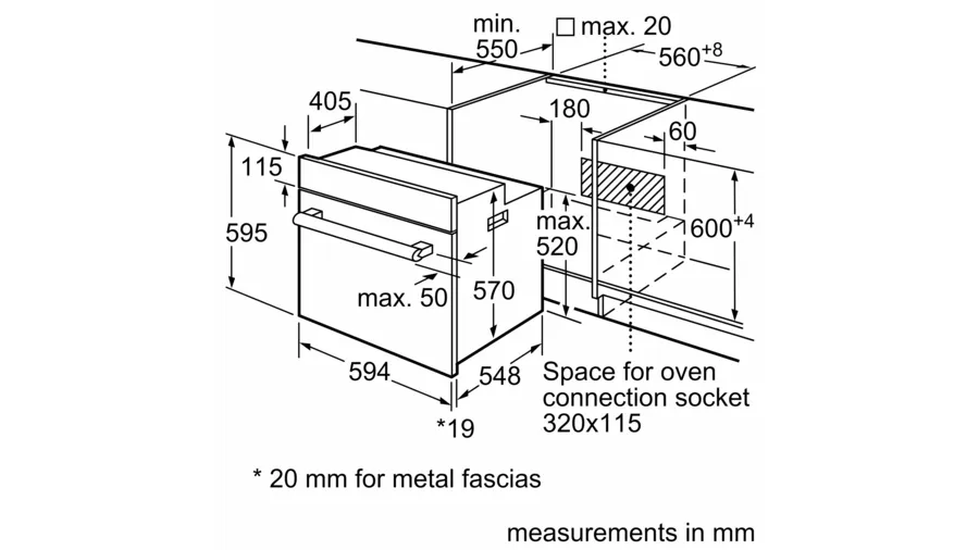 Bosch Series 2 built-in oven 60 x 60 cm Black || HHF113BA0B