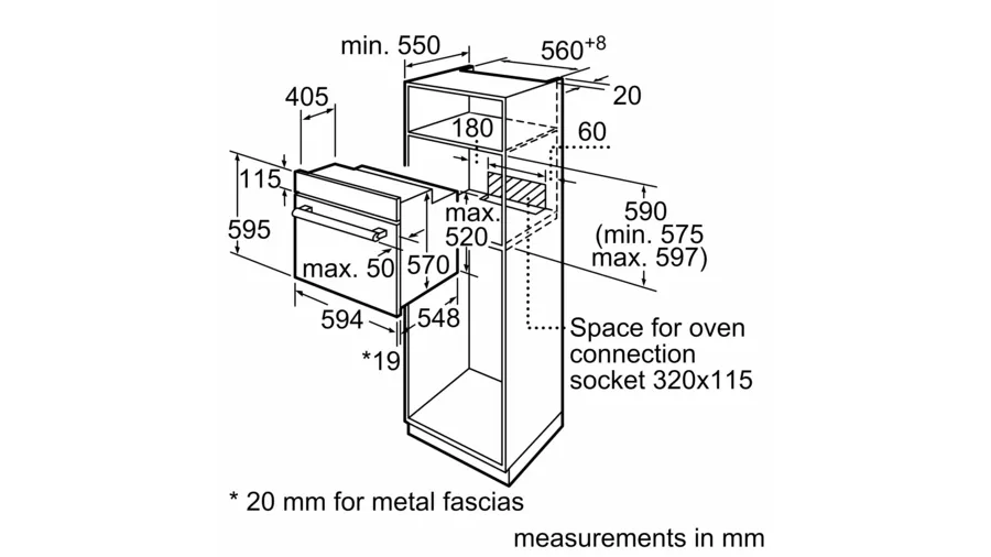 Bosch Series 2 built-in oven 60 x 60 cm Black || HHF113BA0B