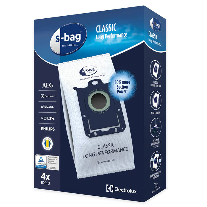PHILIPS S-Bag Vacuum Bags 4 Pack | E201SBAG