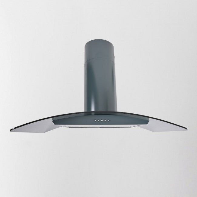 Luxair 100cm Curved Glass Cooker Hood - Anthracite with Smoked Black | LA-100-CVD-ANTHRACITE