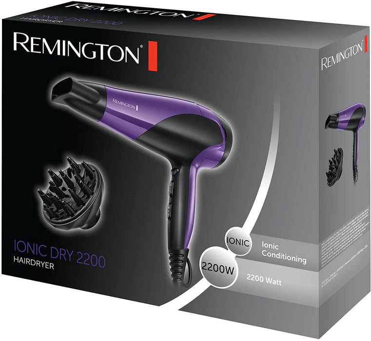 Remington Ionic Dry 1875W Hair Dryer, Purple | D3190