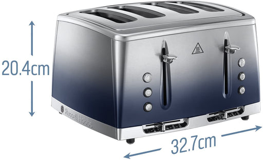 Russell Hobbs Midnight Blue Eclipse Polished Stainless Steel Ombre Four Slice Toaster | 25141