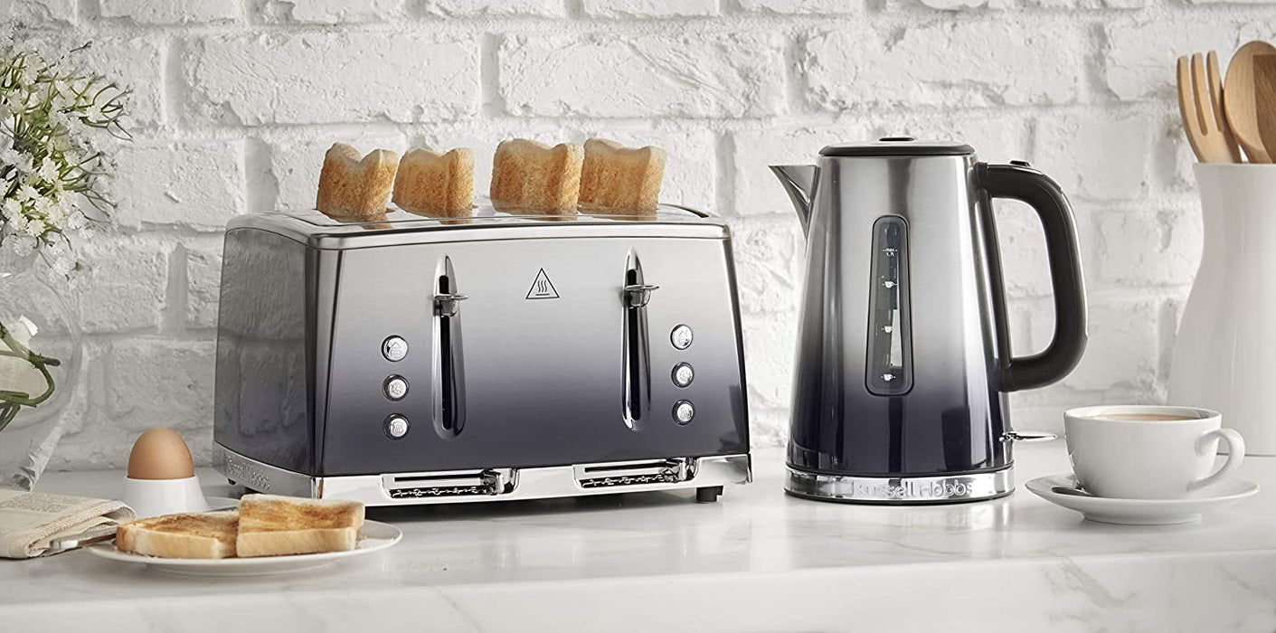 Russell Hobbs Midnight Blue Eclipse Polished Stainless Steel Ombre Four Slice Toaster | 25141