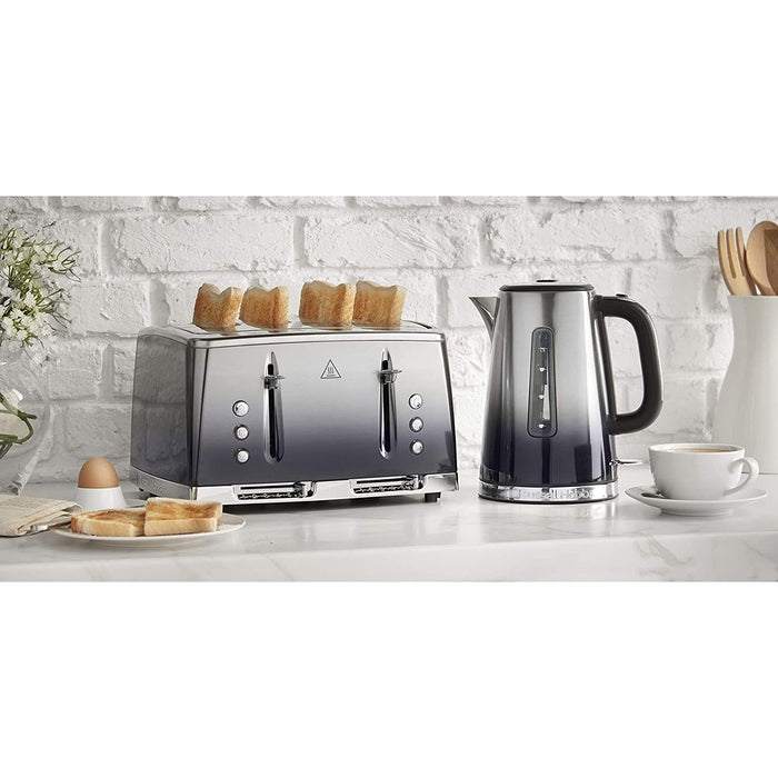RUSSELL HOBBS Toaster Russell Hobbs Midnight Blue Eclipse Polished Stainless Steel Ombre Four Slice Toaster | 25141 IRWINS MEGASTORE