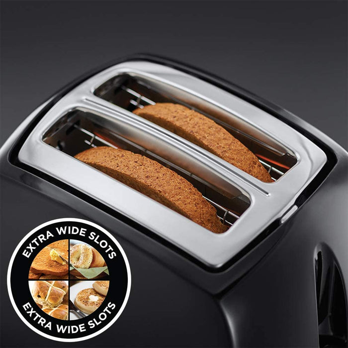 Russell Hobbs Two Slice Textures Toaster, Black | 21641