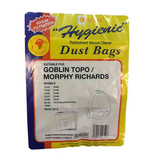 GOBLIN Topo/Morphy Richards Hoover Vacuum Bags - Pack of 5 | SDB329