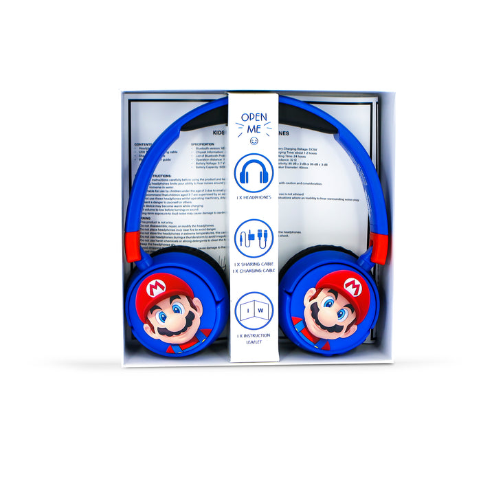 OTL Super Mario Kids Wireless Headphones - Blue/Red | SM1001