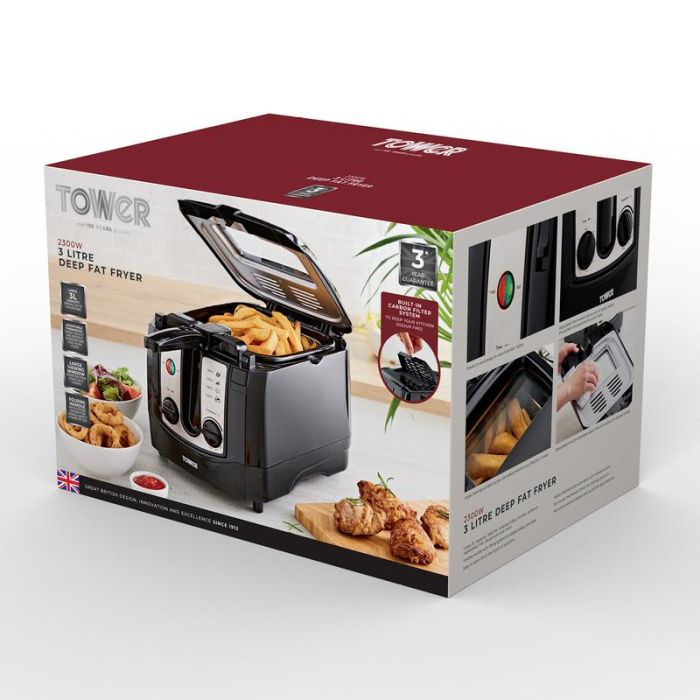 Tower T17002 2300W 3 Litre Easy Clean Deep Fryer | EDL T17002