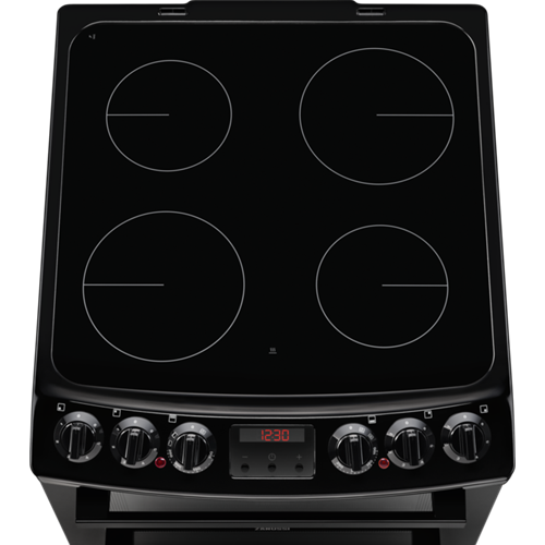 Zanussi 55cm Freestanding Electric Cooker, Black | ZCV46250BA