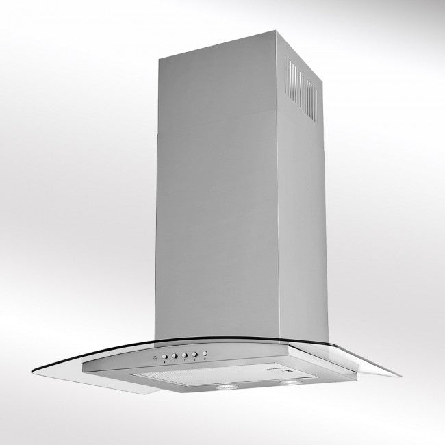 LUXAIR 90cm Budget Curved Glass Cooker Hood In Stainless Steel | LA-90-ARTIS-CVD-SS