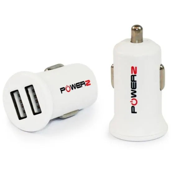 Powerz Power Car Charger for micro USB 2.4 Amp - White | PZCMUWH