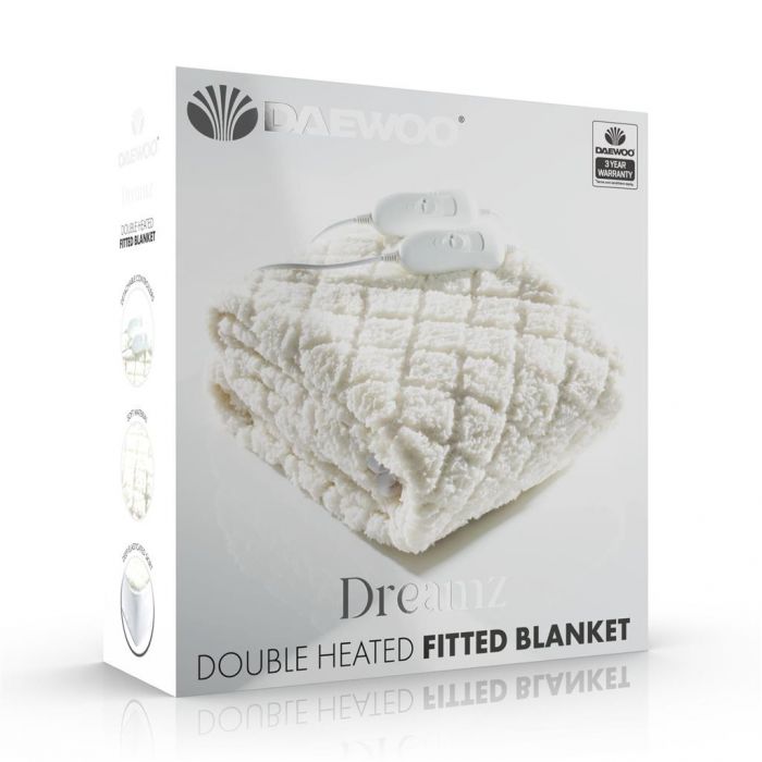 DAEWOO Dreamz Double Fitted Electric Blanket - White | HEA1835