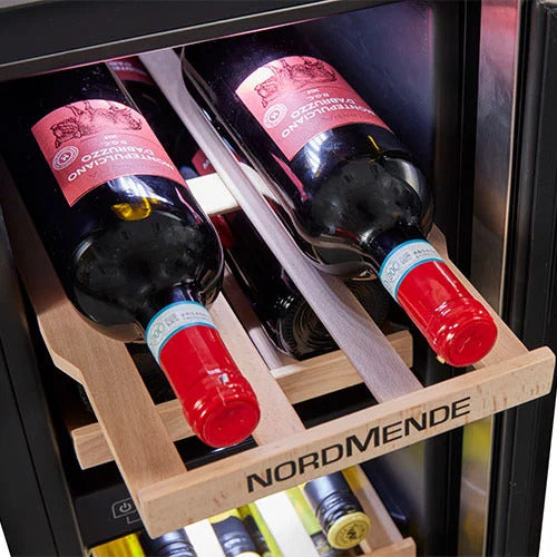 NordMende Dual Zone Built-in Freestanding Wine Cooler 17 Bottle Inox Frame 86.5 x 29.5 cm || WC17IX