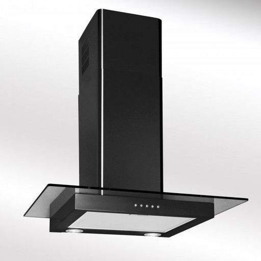 LUXAIR 60cm Straight Glass Cooker Hood in Matt Black || LA-60-ST-GL-BLK
