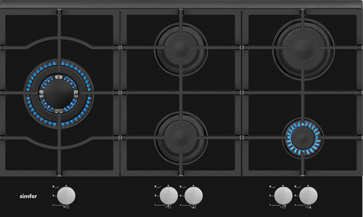 SIMFER 90cm Built-in Gas on Glass Hobs || SIMH9G.W5044.HB