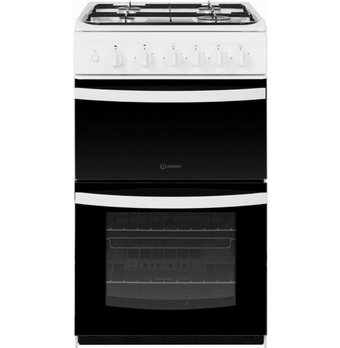 Indesit Gas Cooker Twin Cavity 50cm White | ID5G00KMW/UK